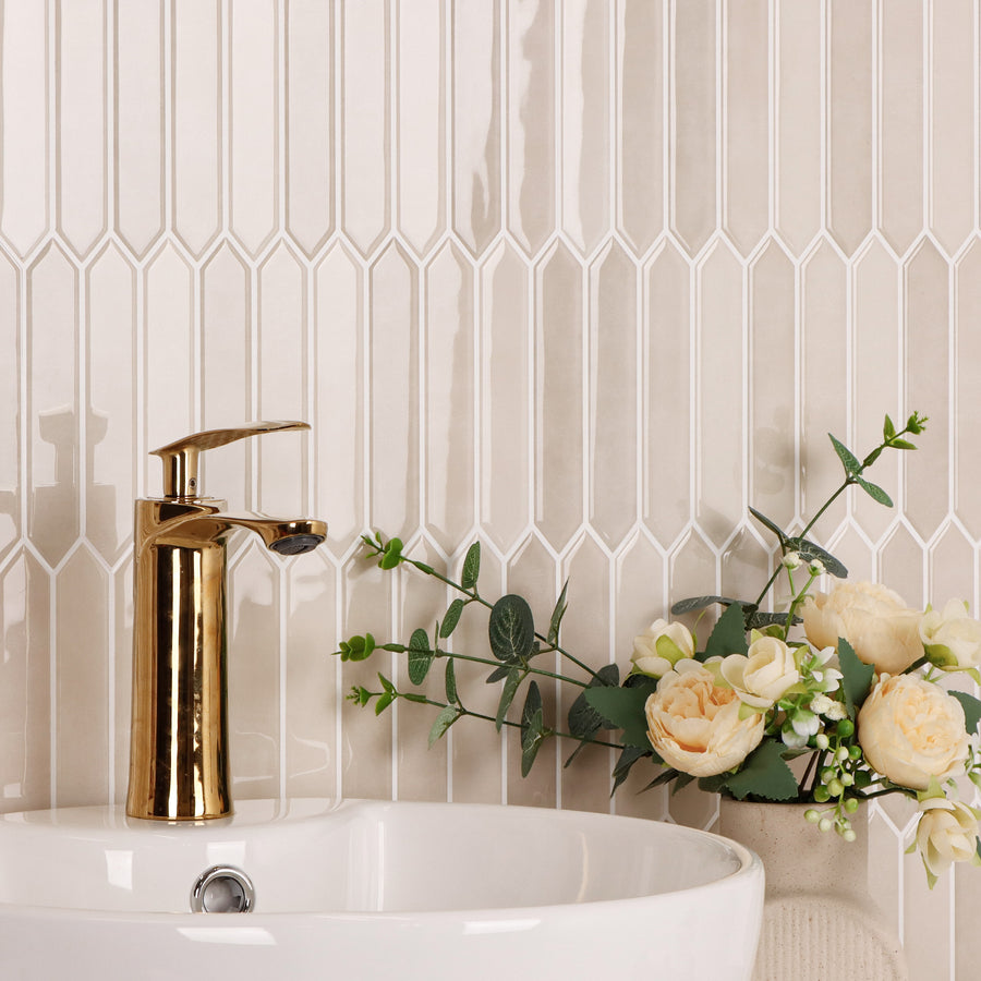 Long Hexagon Stick on Tile - Natural Stone