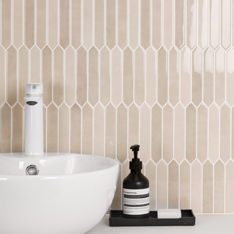 Long Hexagon Stick on Tile - Natural Stone