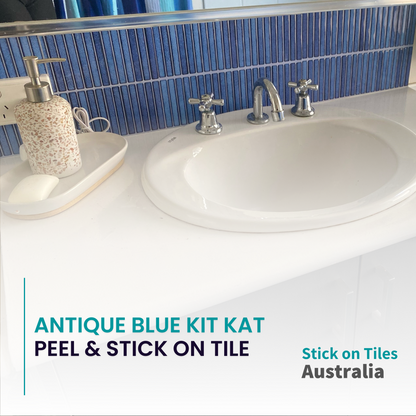 Kit Kat Stick on Tile - Antique Blue