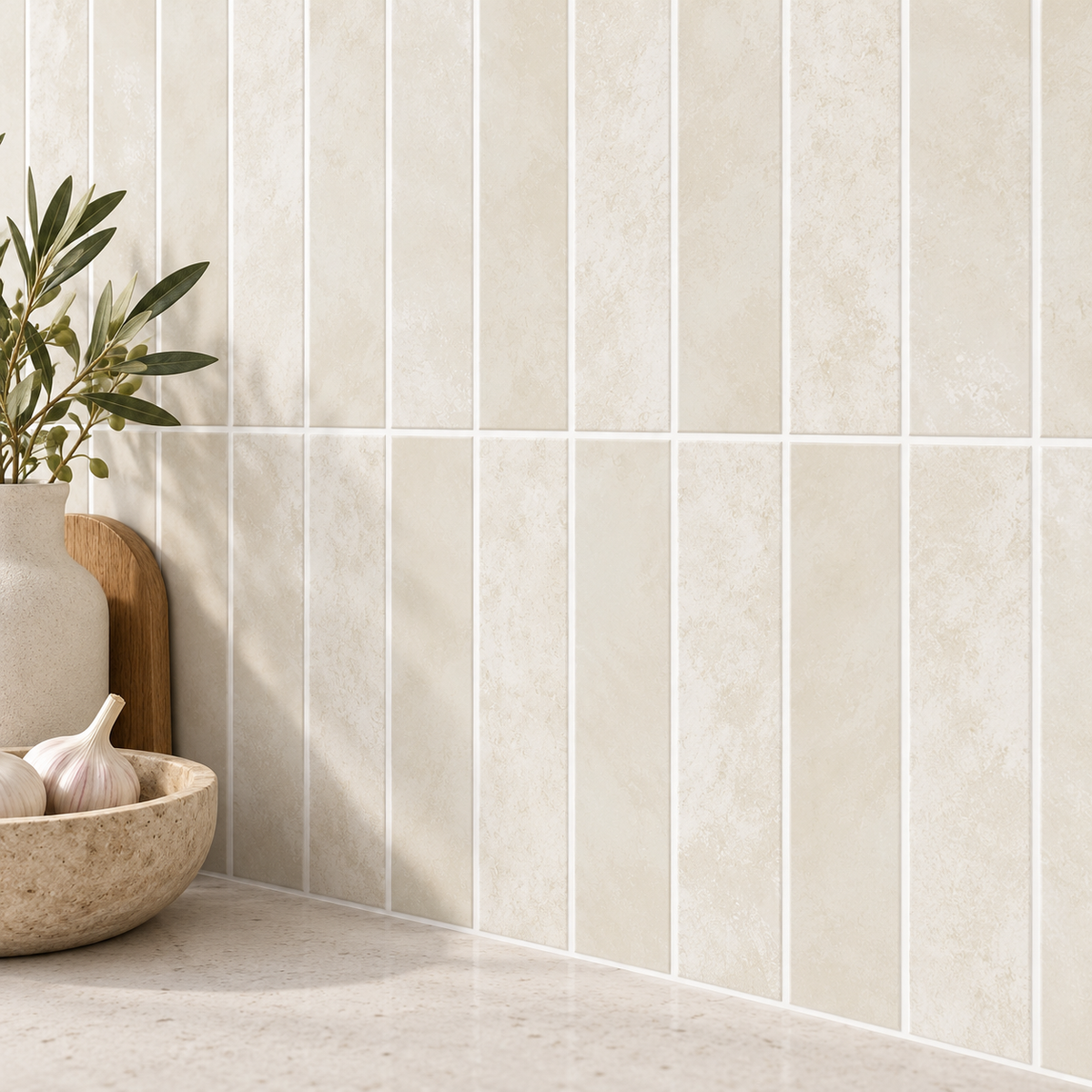 Large Kit Kat Stick on Tile - Ivory Stone