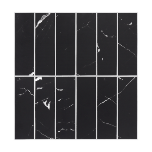 Kit Kat Stick on Composite Tile - Matte Black Marble