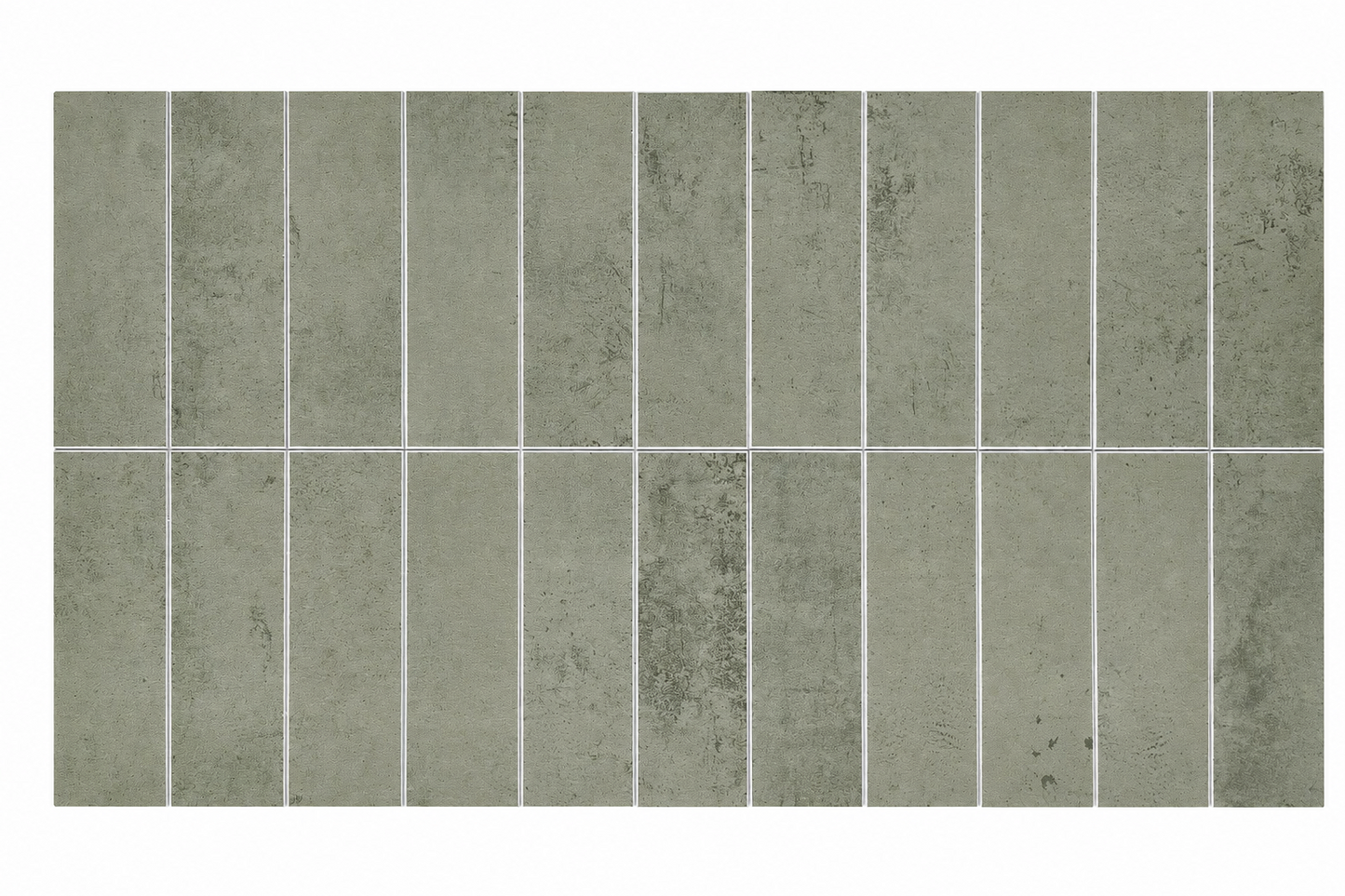 Large Kit Kat Stick on Composite Tile - Antique Matte Sage Green
