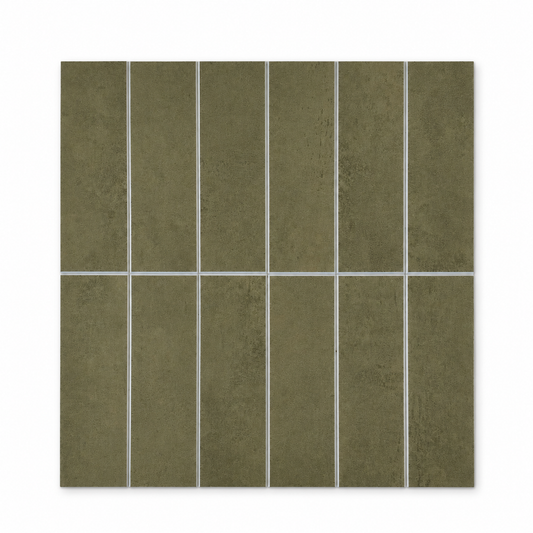 Large Kit Kat Stick on Composite Tile - Matte Olive Green