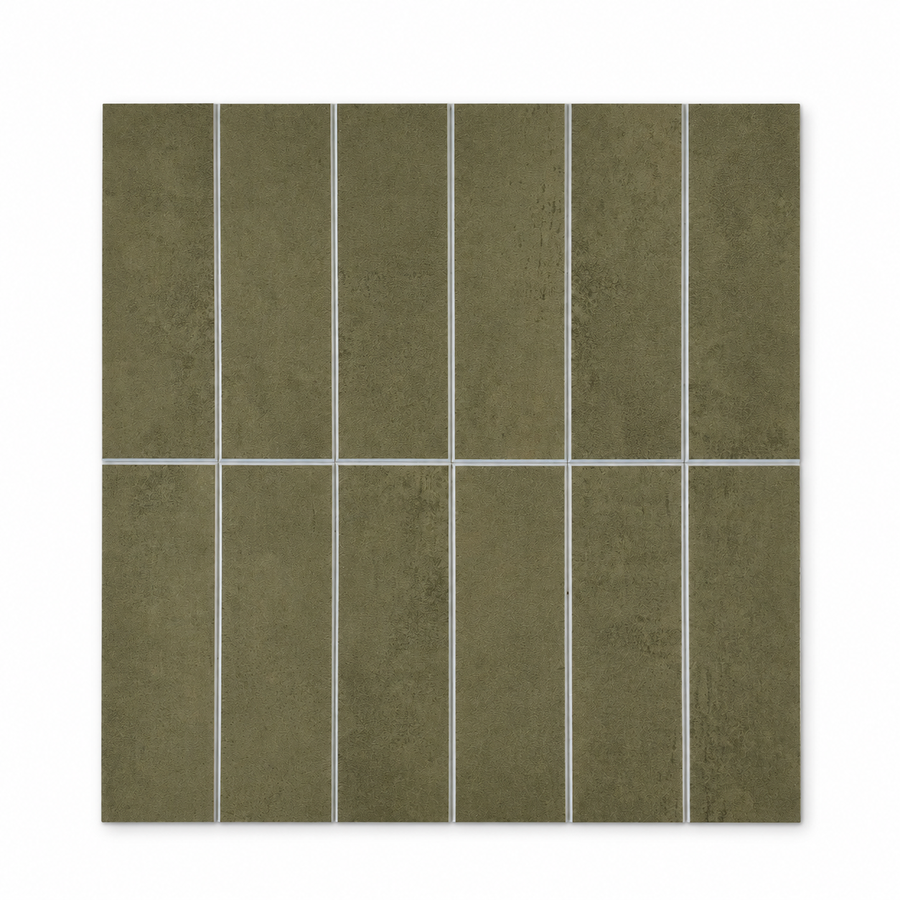 Large Kit Kat Stick on Composite Tile - Matte Olive Green