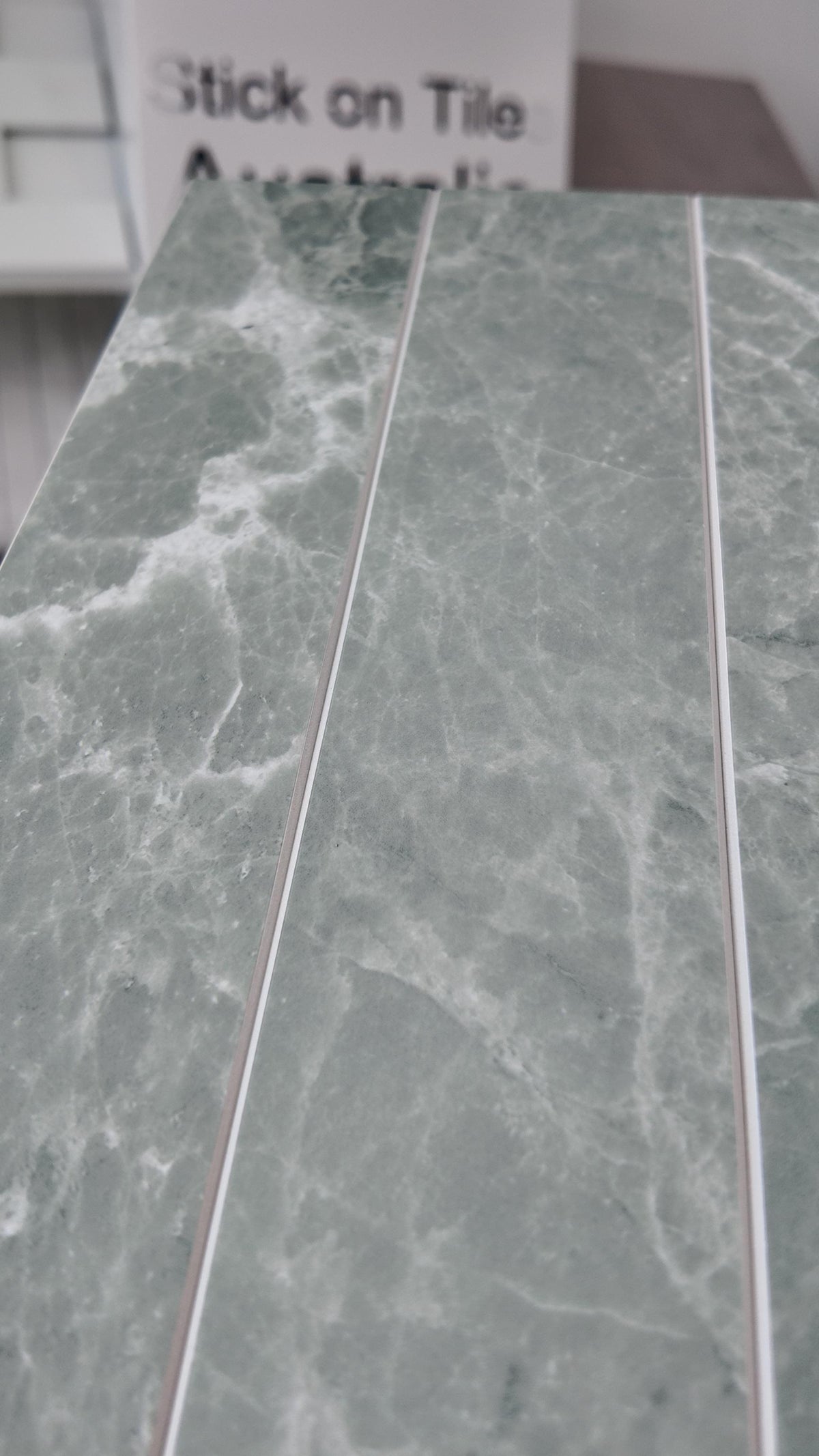 Large Kit Kat Stick on Composite Tile - Sage Marble
