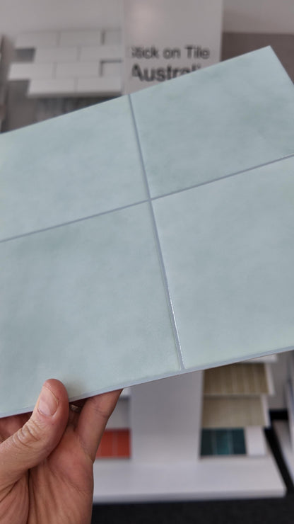 Large Square Stick on Tile - Soft Blue
