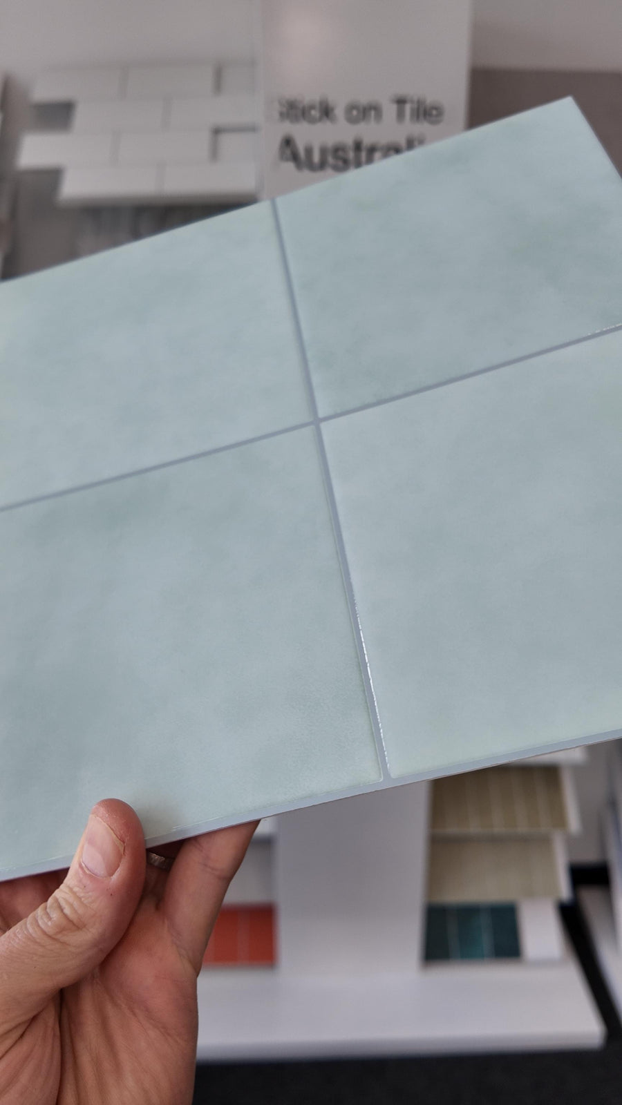 Large Square Stick on Tile - Soft Blue