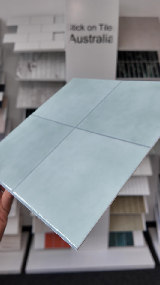 Large Square Stick on Tile - Soft Blue