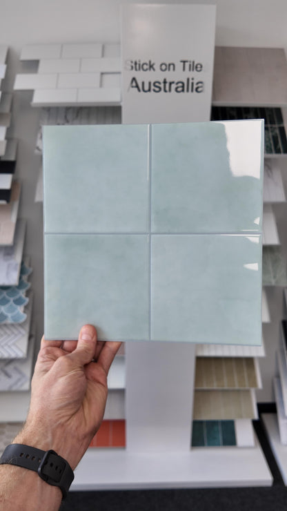 Large Square Stick on Tile - Soft Blue