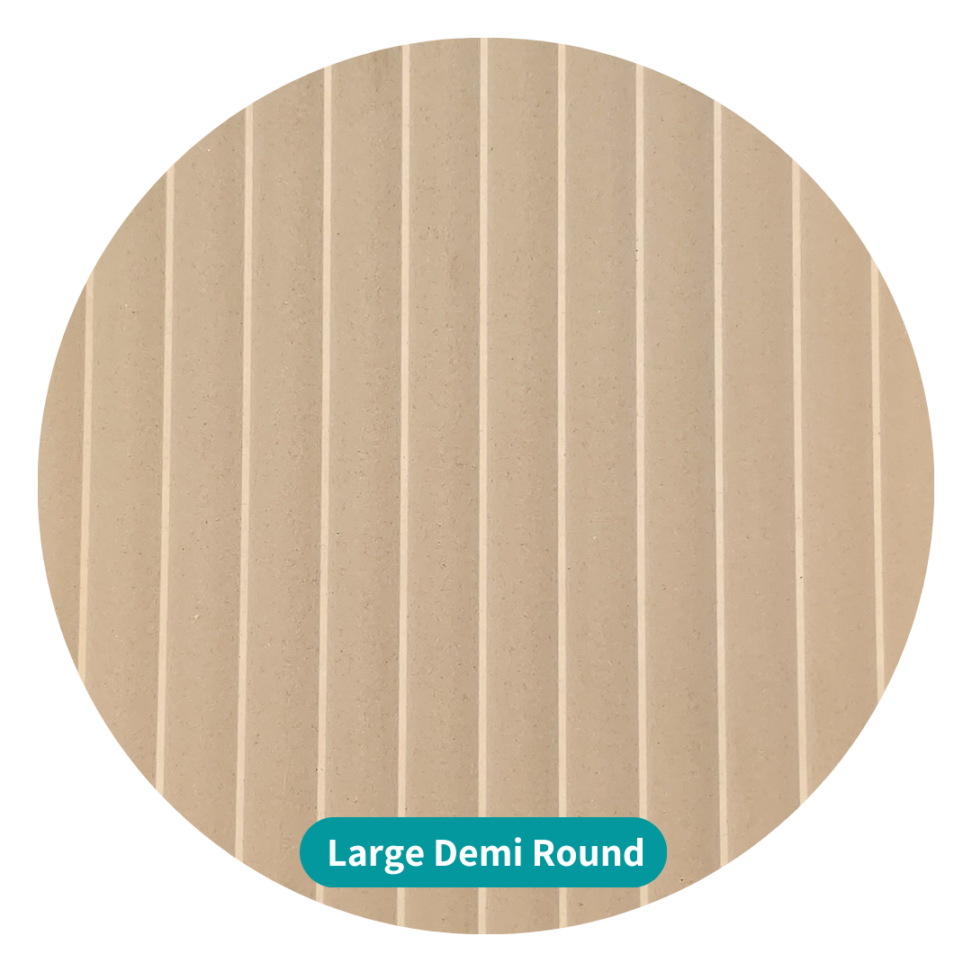 Flexible Wood Roll Panels -  Large Demi Round