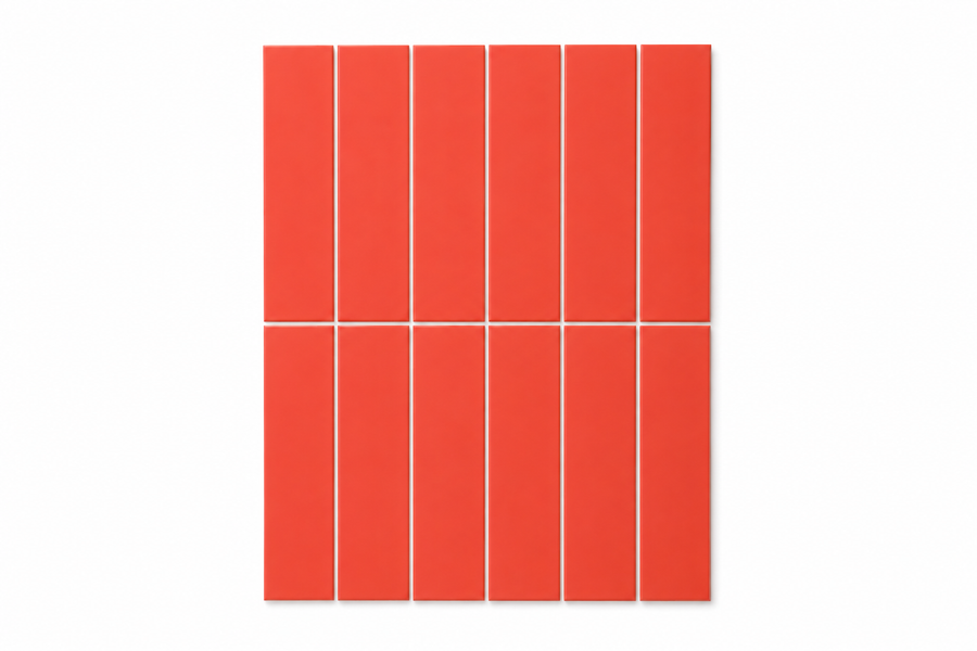 Long Subway Stick on Composite Tile - Matte Orange