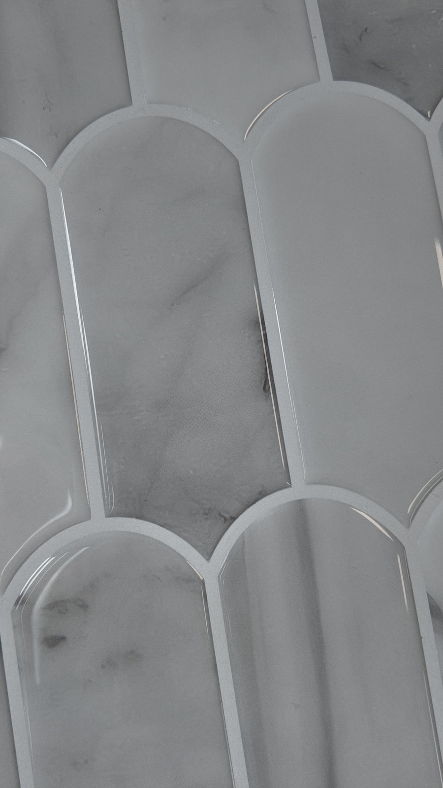 Feather Stick on Tile - Grey Marble