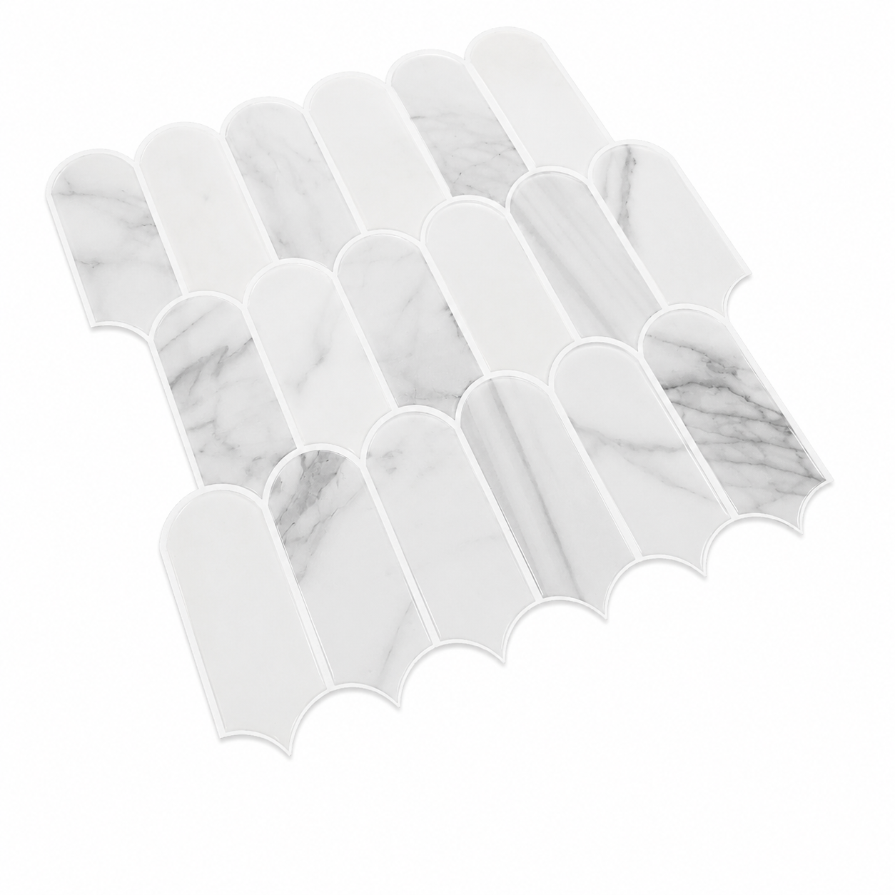 Peel and stick on Tile - Feather Grey Marble