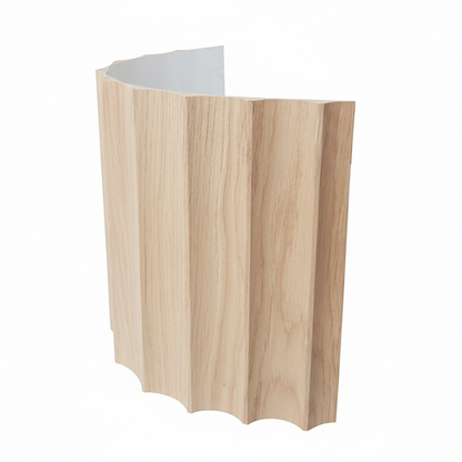 Scalloped profile timber panel on a white background