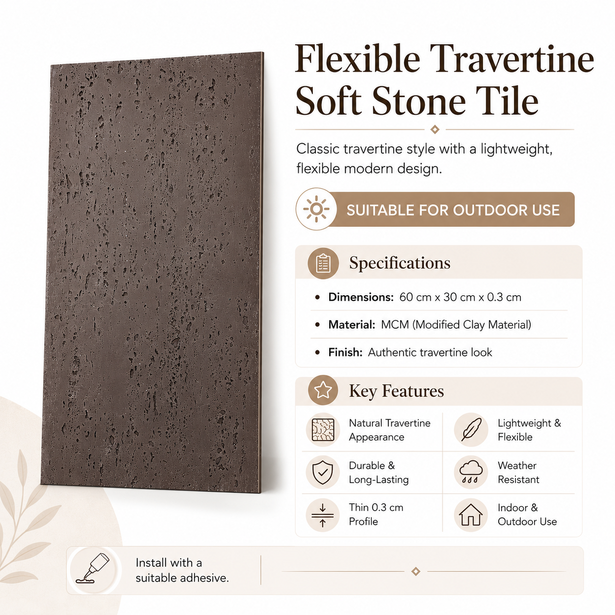 Soft Stone Travertine - Brown