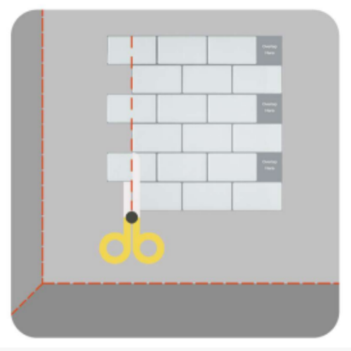 Cutting a peel and stick tile sheet