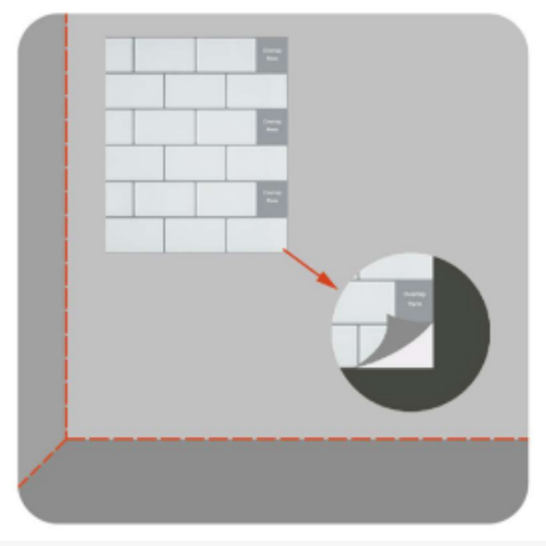 Removing adhesive backing from peel and stick tiles