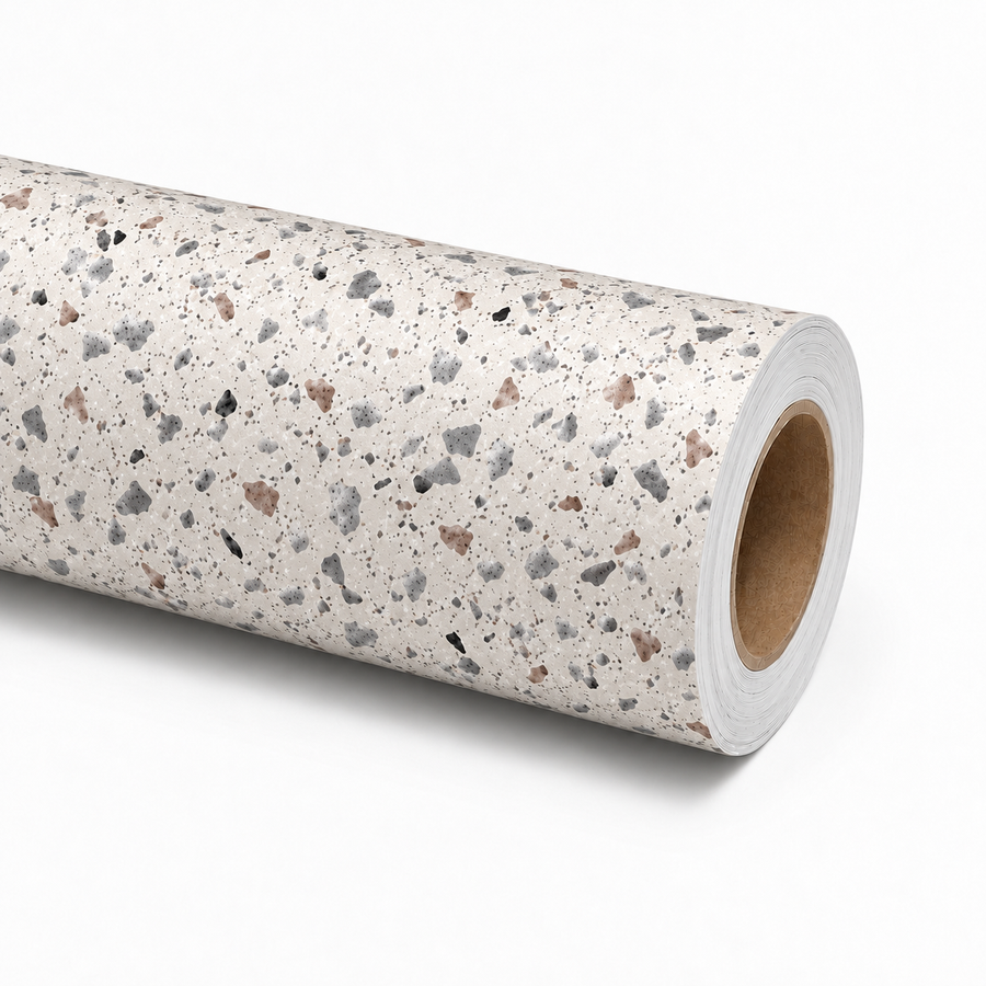 Adhesive Vinyl Wrap - Light Grey Terrazzo