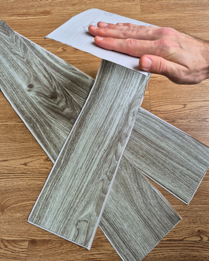 Vinyl Floor Planks Stick on Tile - Cool Light Grey