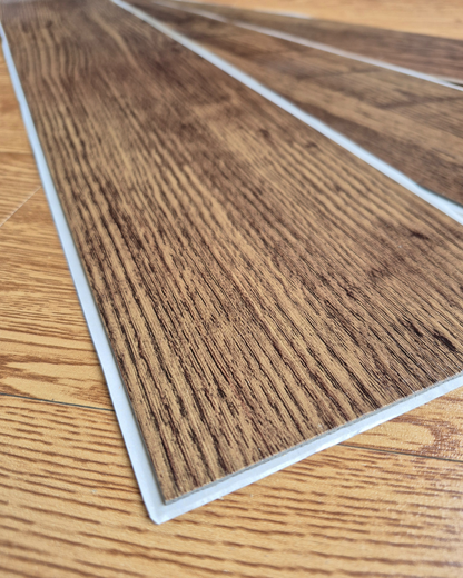 Vinyl Floor Planks Stick on Tile - Dark Walnut