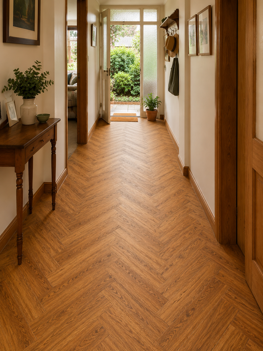Vinyl Floor Planks Stick on Tile - Walnut