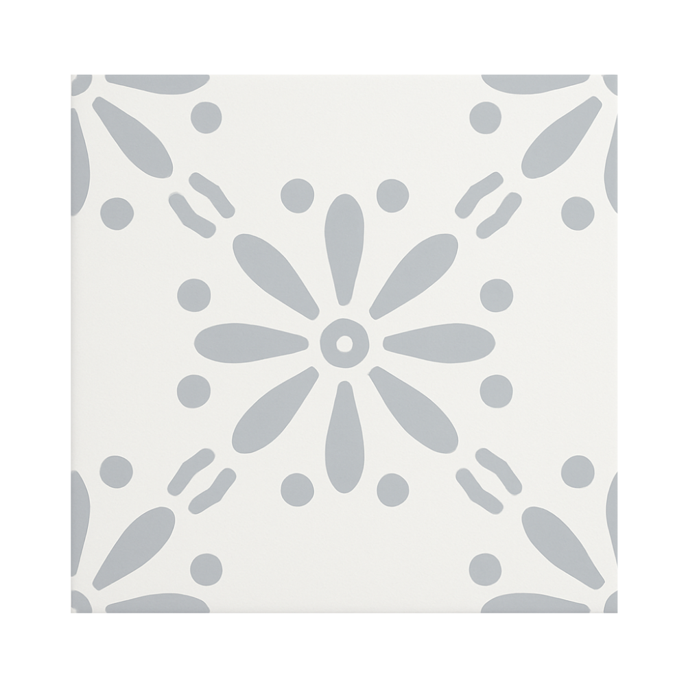 Vinyl Floor Stick on Tile - Grey Bloom
