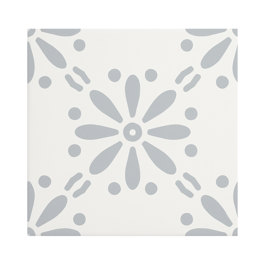 Vinyl Floor Stick on Tile - Grey Bloom