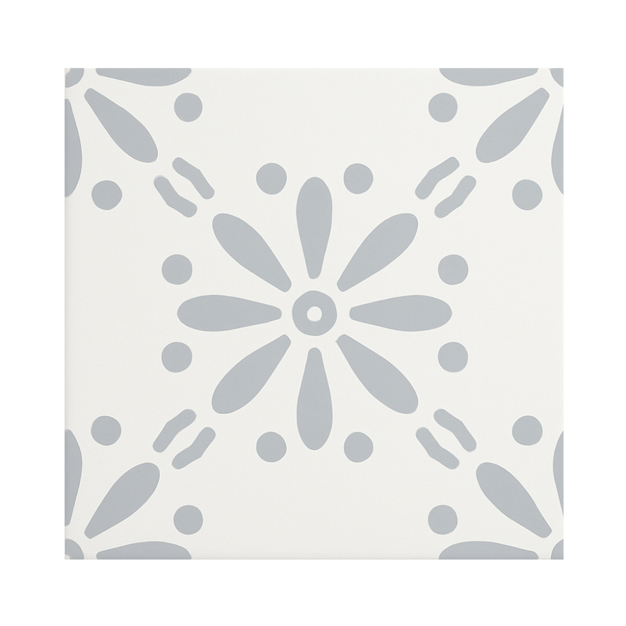 Vinyl Floor Stick on Tile - Grey Bloom