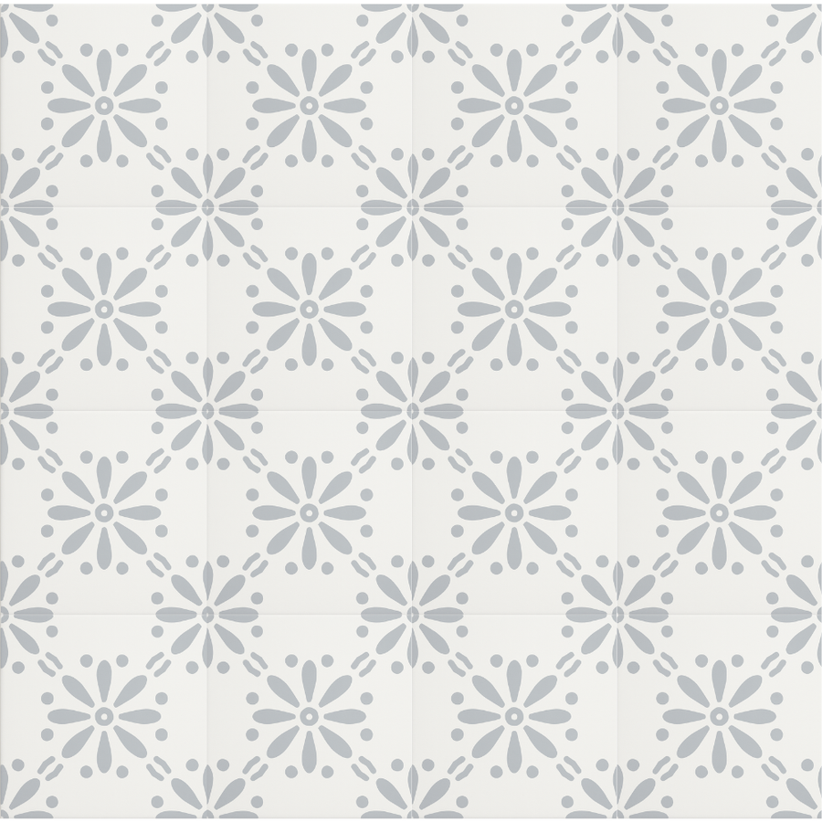 Vinyl Floor Stick on Tile - Grey Bloom
