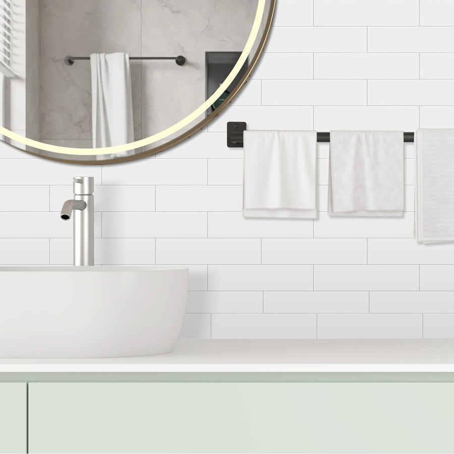 Long Subway Stick on Composite Tile - Matte White