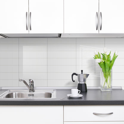 Long Subway Stick on Composite Tile - Gloss White