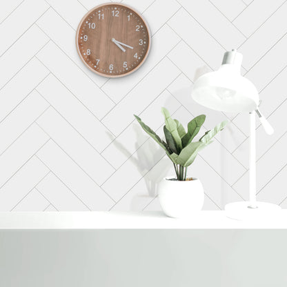 Long Subway Stick on Composite Tile - Gloss White