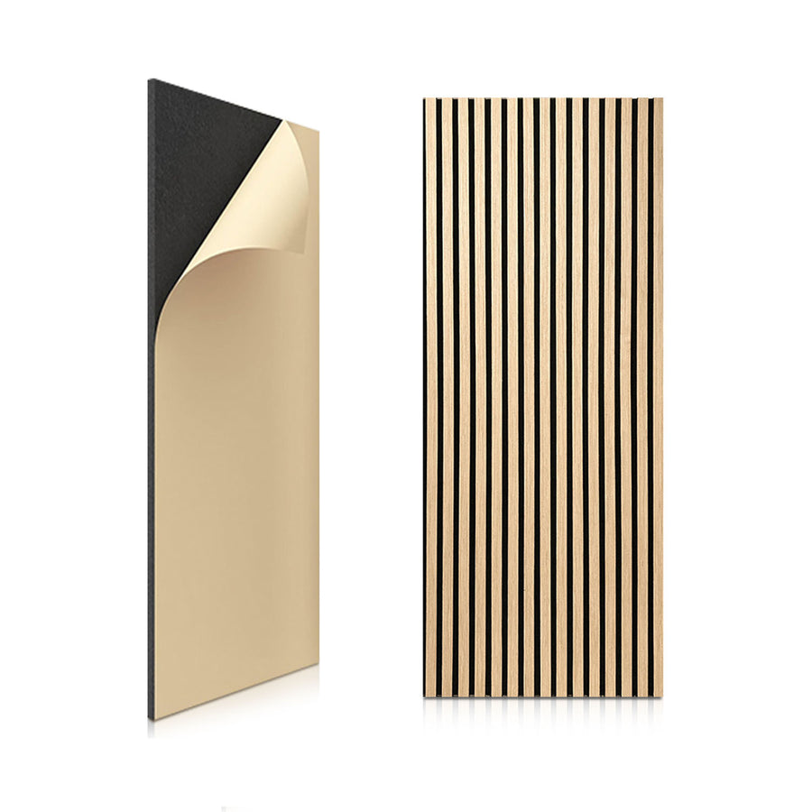 Acoustic wall panel - light weight timber veneer peel and stick self adhesive backing