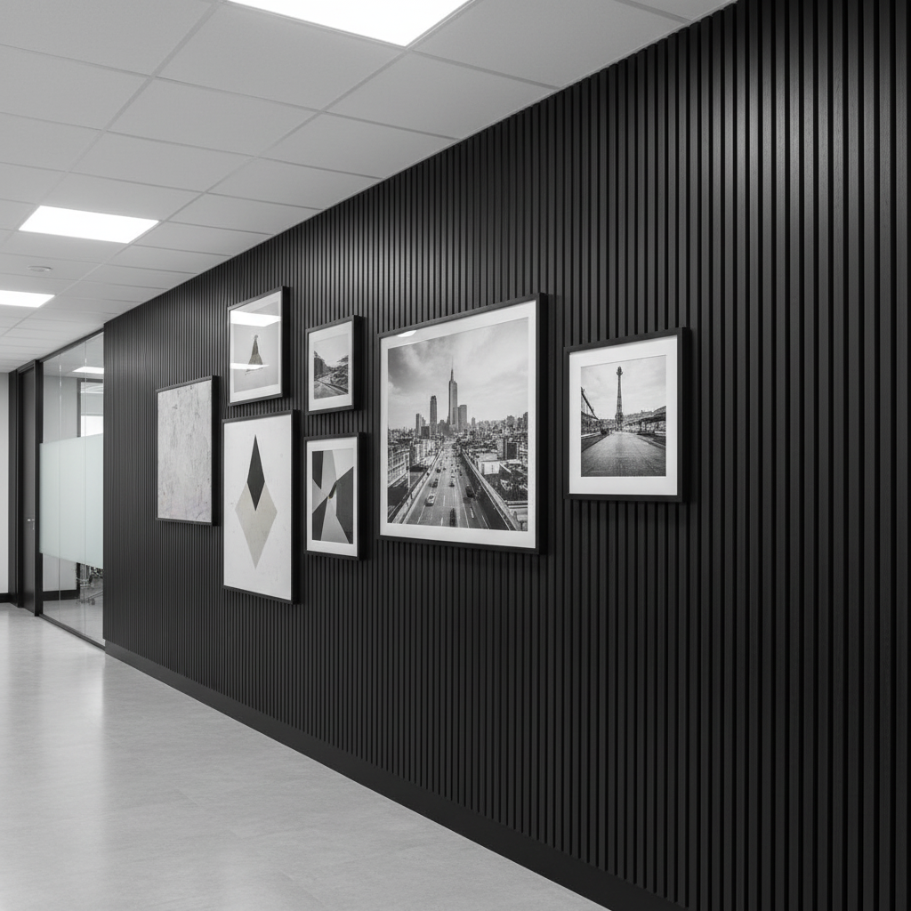 Acoustic Peel & Stick Panels - Charcoal Oak