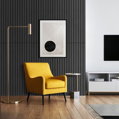 Acoustic Peel & Stick Panels - Charcoal Oak