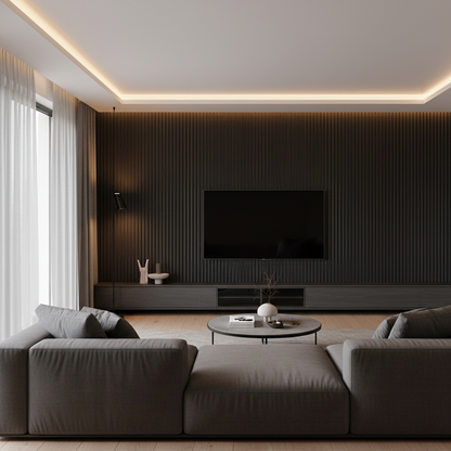 Acoustic Peel & Stick Panels - Charcoal Oak