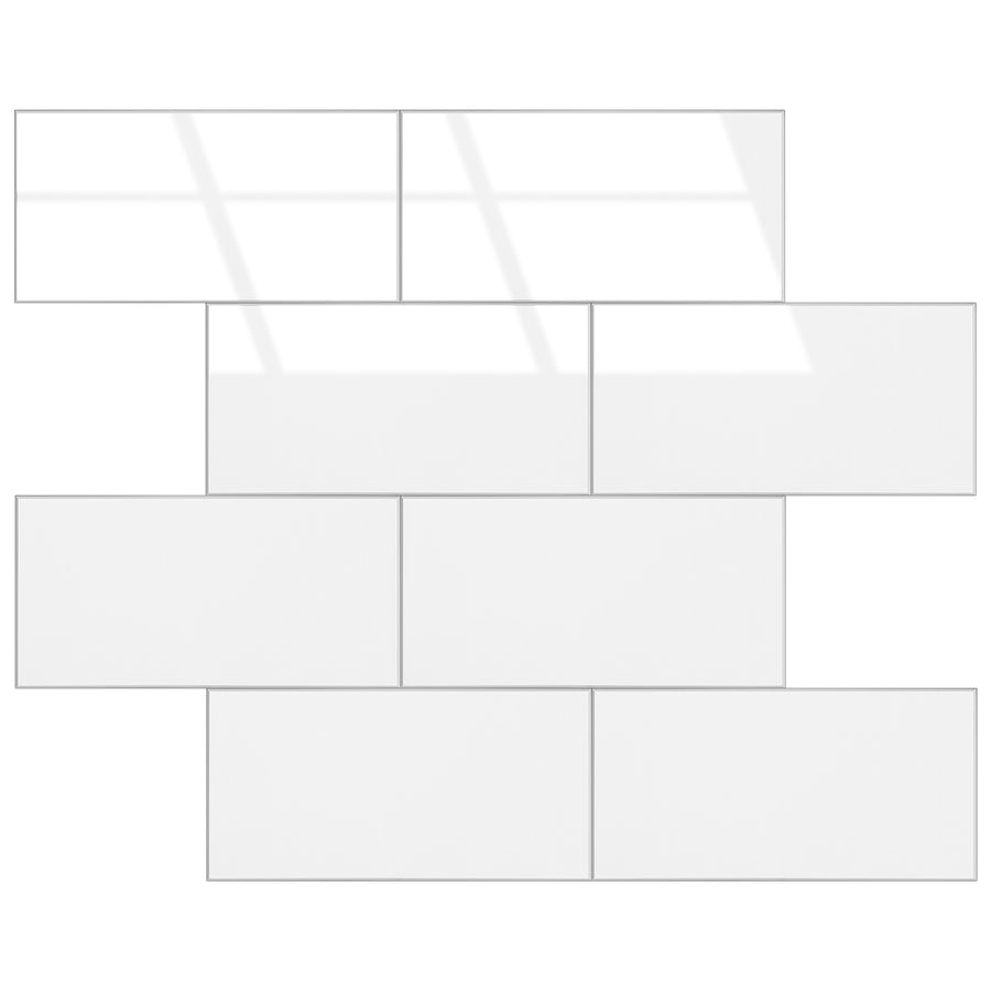 peel and stick white subway composite tile sheet