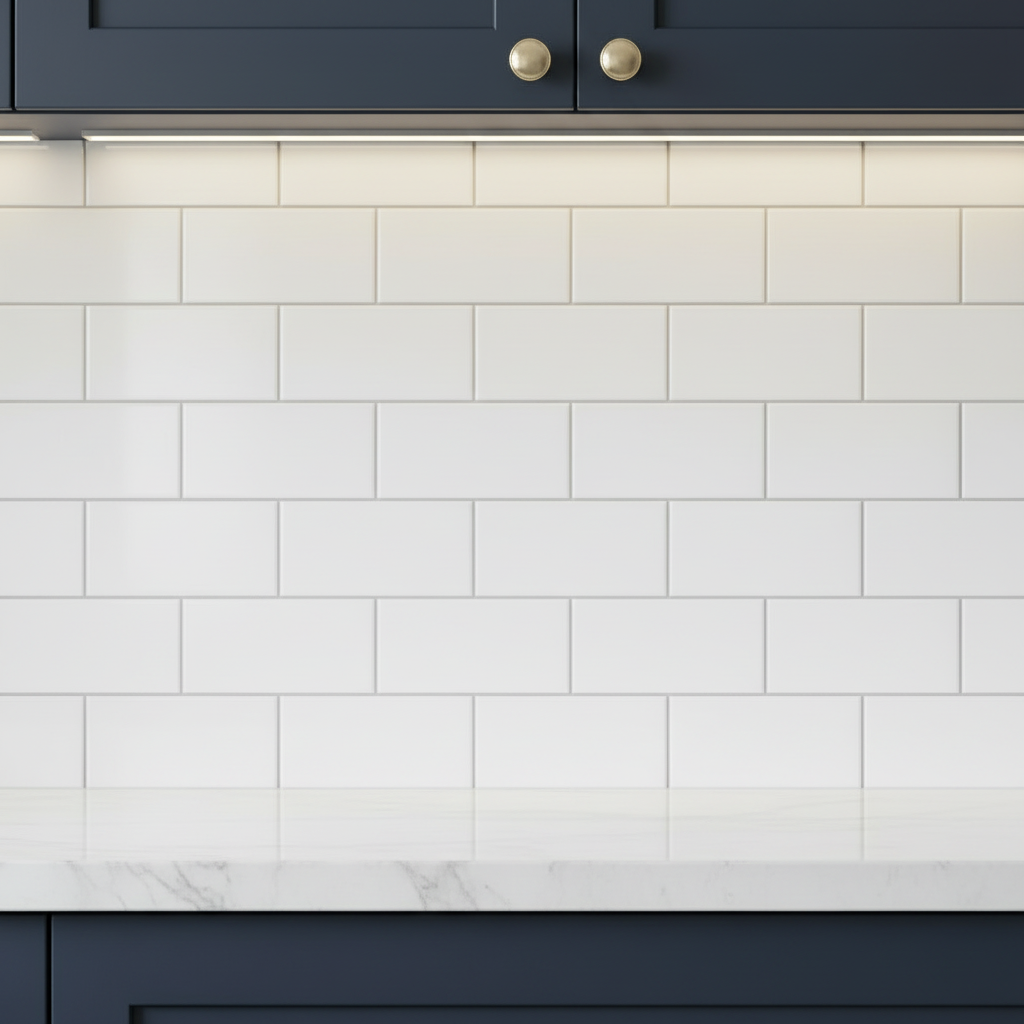 Subway Stick on Composite Tile - Gloss White