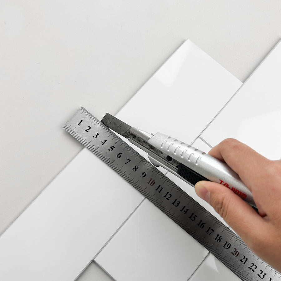 how to cut peel and stick composite tiles