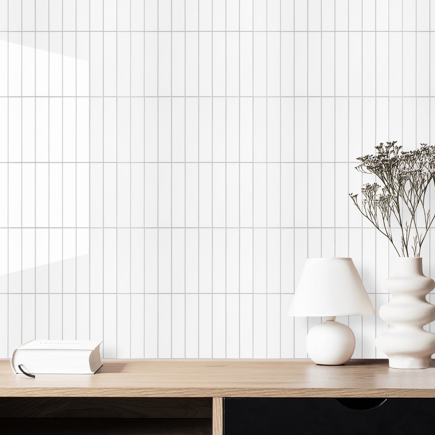 Kit Kat Stick on Composite Tile - Gloss White