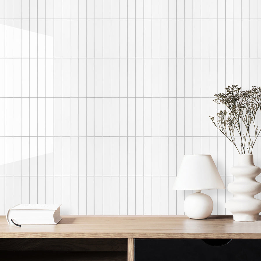 Kit Kat Stick on Composite Tile - Gloss White