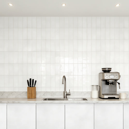 Large Kit Kat Stick on Composite Tile - Gloss White