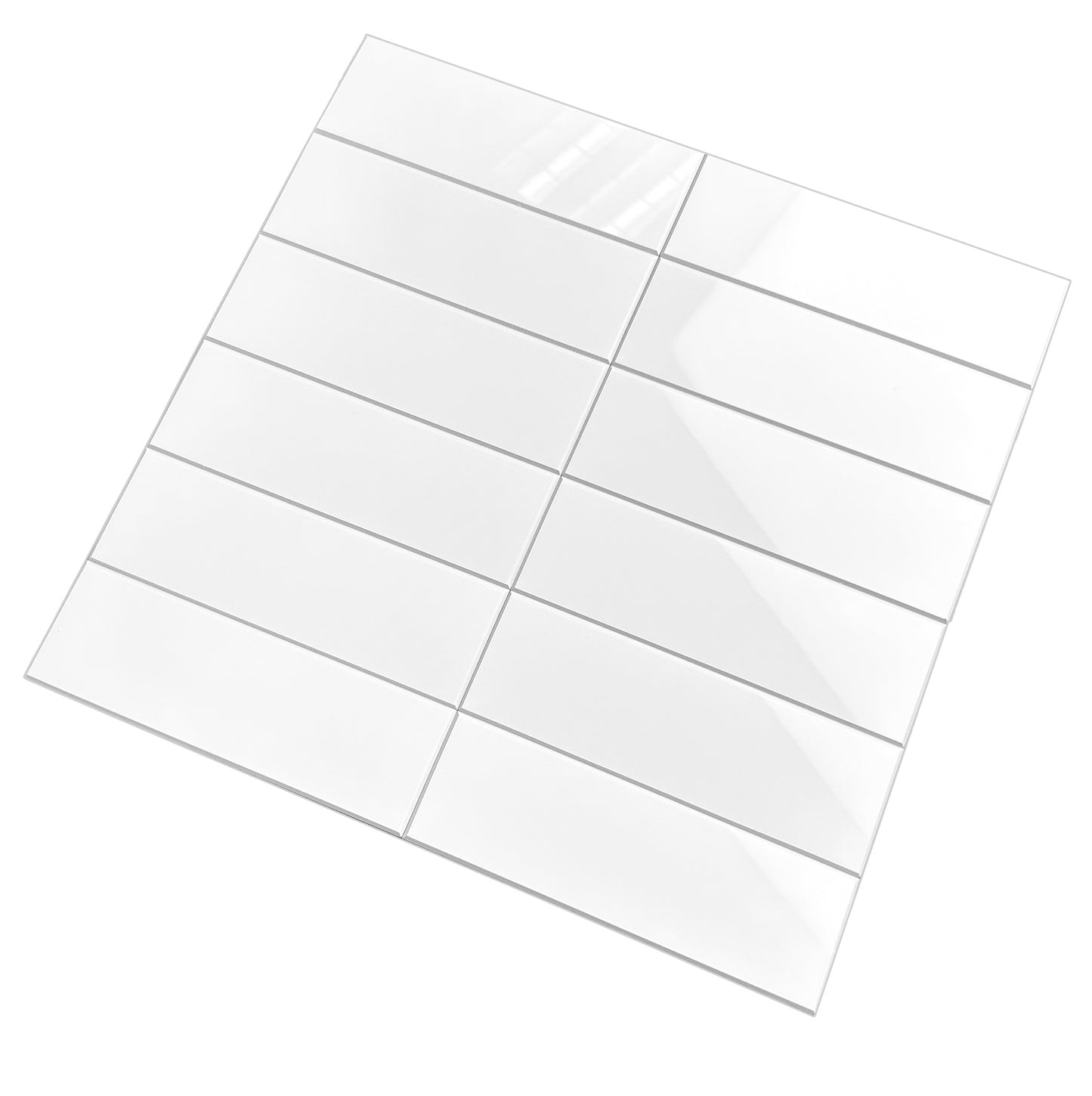 Large Kit Kat Stick on Composite Tile - Gloss White