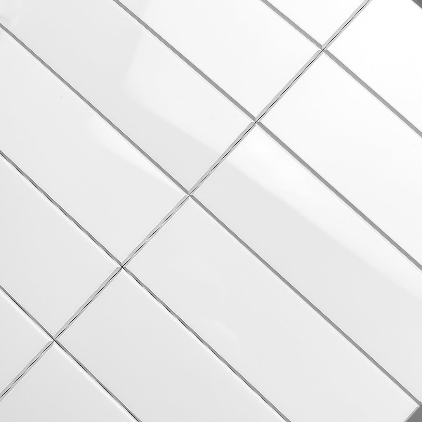 Large Kit Kat Stick on Composite Tile - Gloss White