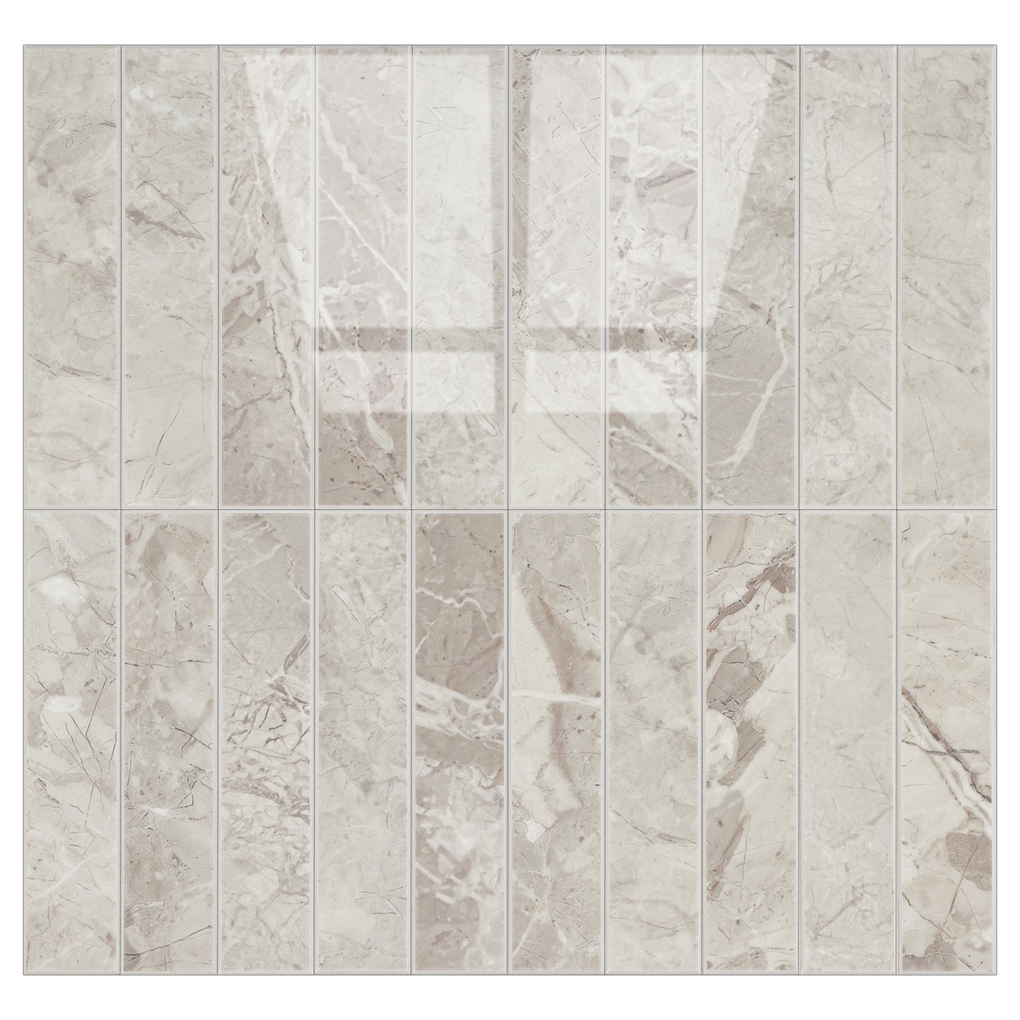 Kit Kat Stick on Composite Tile - Natural Marble