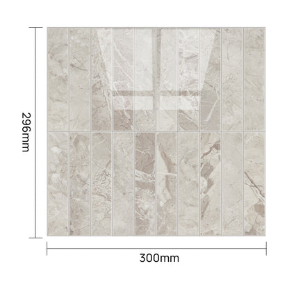 Kit Kat Stick on Composite Tile - Natural Marble