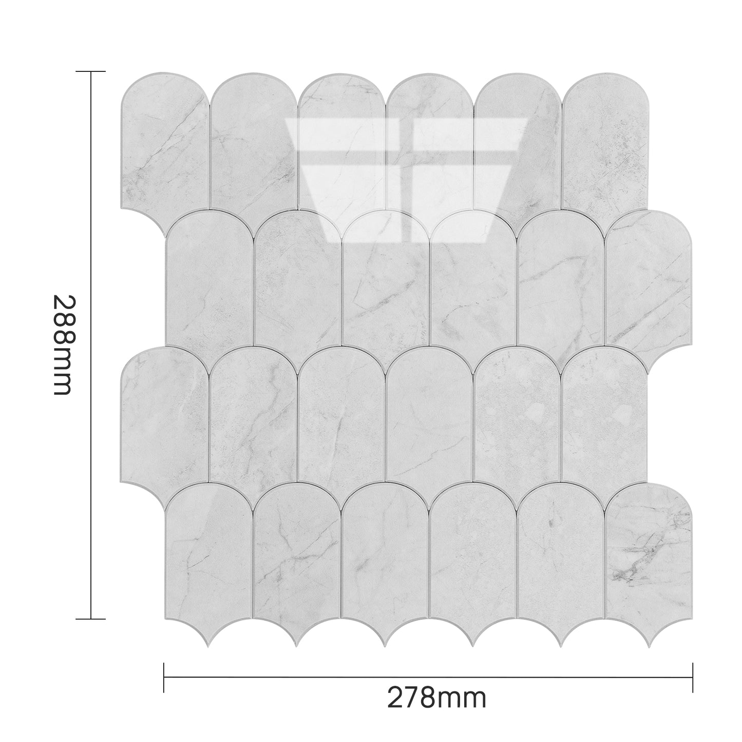 Feather Stick on Composite Tile - Gloss Marble