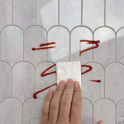 Feather Stick on Composite Tile - Gloss Marble