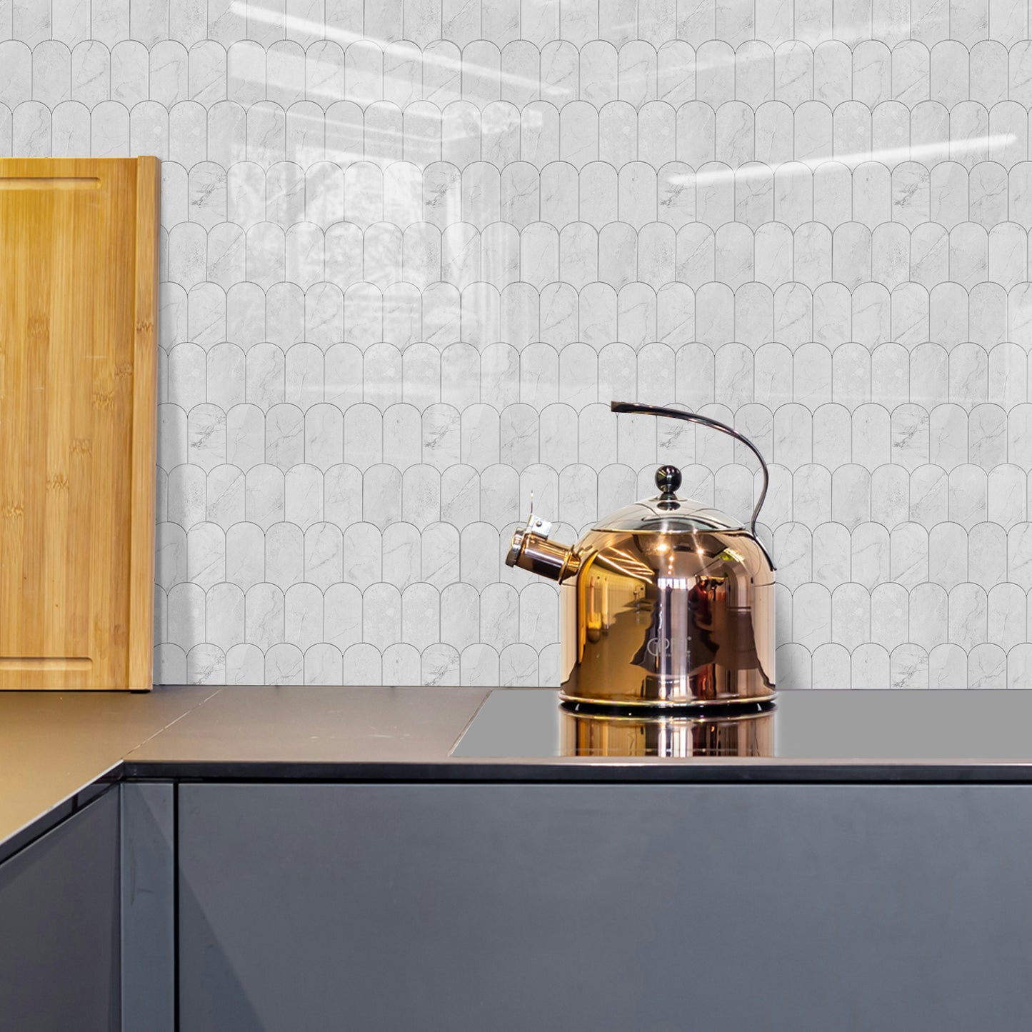 Feather Stick on Composite Tile - Gloss Marble