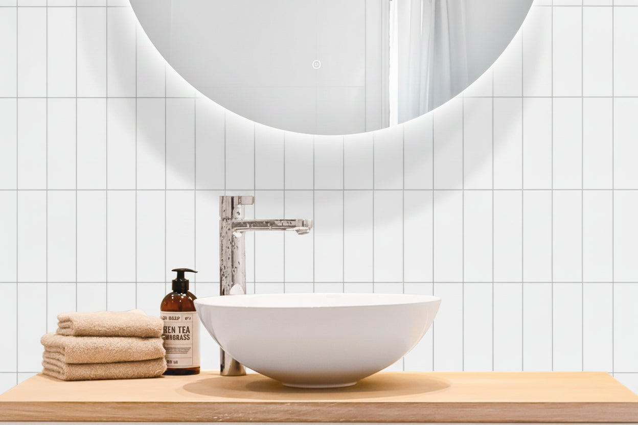 Large Kit Kat Stick on Composite Tile - Matte White